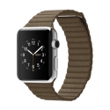  Apple Watch 42mm Stainless Steel Light Brown Leather Loop (L) (MJ422)