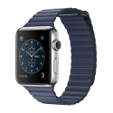  Apple Watch 2 42mm Stainless Steel Midnight Blue Leather Loop (M) (MNPW2)