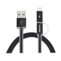 .  Remax Aurora Lightning + Micro USB Data Line (Black) (USB, 1m)