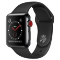  Apple Watch Series 3 (GPS + Cellular) 38mm Stainless Steel Space Black Black Sport Band (MQJW2)