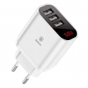 .   Baseus 3 Ports USB Charger White