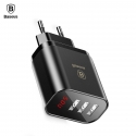 .   Baseus 3 Ports USB Charger Black