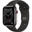  Apple Watch Series 6 GPS + LTE 44mm Graphite STEEL Case w. Black Sport B (Used) (M07Q3)