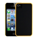 Acc. Чехол-накладка для iPhone 4/4S Icover Dues Vivid Series Sandy Yellow (Пластик) (Черный/Желтый)