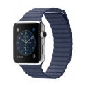  Apple Watch 42mm Stainless Steel Bright Blue Leather Loop (L) (MLFD2)
