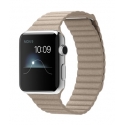  Apple Watch 42mm Stainless Steel Stone Leather Loop (L) (MJ442)