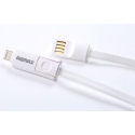 .  Remax Lightning + Micro USB Data Cable (White) (USB, 1m)