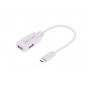 . - Devia Fluency USB-C to USB 3-Ports Adapter (White)
