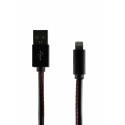 .  TGM Leather Lightning to USB (Black/Red) (1m)