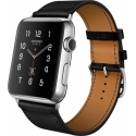  Apple Watch 38mm Stainless Steel Hermes Single Tour Noir Leather Band (MLCN2)