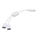 . - TGM USB-C to USBx2 0,18m (White) (ZC50202)