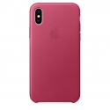 Acc. Чехол-накладка для iPhone X Apple Case (Кожа) (Малиновый) (MQTJ2ZM)