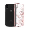 Acc. Чехол-накладка для iPhone X Kingxbar Bamboo (Поликарбонат) (Прозрачный/Розовый) (Swarovski elem
