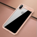 Acc. Чехол-накладка для iPhone X Rock Clarity Series (Силикон) (Прозрачный/Розовый)