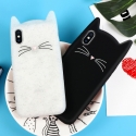Acc. Чехол-накладка для iPhone X TGM 3D Cute Cat Silicone Case (Силикон) (Черный)