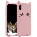 Acc. Чехол-накладка для iPhone X TGM 3D Cute Cat Silicone Case (Силикон) (Светло-розовый)