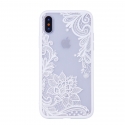 Acc. Чехол-накладка для iPhone X TGM Floral Series (Силикон) (Прозрачный/Белый)