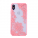 Acc. Чехол-накладка для iPhone X TGM Floral Series (Силикон) (Прозрачный/Розовый)