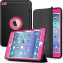 Acc. Чехол-книжка для iPad mini 4 SEYMAC (Кожа/Пластик) (Черный/Розовый)