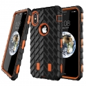 Acc. Чехол-накладка для iPhone X MAX-Q Anti Shock Armor Case (Поликарбонат/Силикон) (Черный/Оранжевы