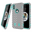 Acc. Чехол-накладка для iPhone X MAX-Q Anti Shock Armor Case (Поликарбонат/Силикон) (Серый/Голубой)