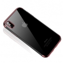 Acc. Чехол-накладка для iPhone X TGM CAFELE (Силикон) (Прозрачный/Розовый)