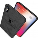 Acc. Чехол-накладка для iPhone Xs Max TGM Luxury Deer Case (Текстиль/Силикон) (Черный)