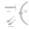 Асс. Кабель Helper USB-C to USB-C (White) (1,8m)
