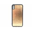 Acc. Чехол-накладка для iPhone Xs Max TGM Snakeskin (Силикон) (Черный/Золотой)