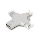 Флешка VicSoul 4 in 1 Lightning/USB-C/Micro USB/USB 3.0 64GB Silver (F-01)