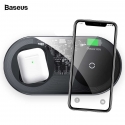 Асс. Сетевое беспроводное ЗУ Baseus Simple 2 in 1 Wireless Charger for iPhone+AirPods Crystal Black