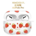 Acc. Чехол для AirPods Pro Kingxbar Strawberry (Пластик) (Прозрачный)