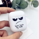 Acc. Чехол для AirPods None Don't Touch My Pods (Силикон) (Белый)