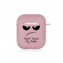 Acc. Чехол для AirPods None Don't Touch My Pods (Силикон) (Розовый)