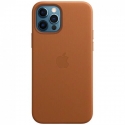 Acc. Чехол-накладка для iPhone 12/12 Pro Apple Case MagSafe (Copy) (Кожа) (Коричневый)