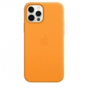 Acc. Чехол-накладка для iPhone 12/12 Pro Apple Case MagSafe (Copy) (Кожа) (Оранжевый)