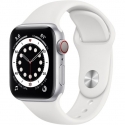 Годинники Apple Watch Series 6 GPS + LTE 40mm Silver Aluminum Case with White Sport B. (M02N3)