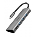 Асс. Переходник-адаптер WIWU 5 in 1 USB-C Hub (Gray) (0,1m) (A531H)