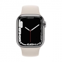 Годинники Apple Watch Series 7 GPS + LTE 41mm Silver St.Steel Case w. Starlight Sport Band (MKHE3)