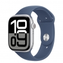  Apple Watch Series 10 GPS 46mm Silver Al. Denim Sport Band M/L (MWWM3)