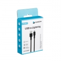 .  GLASSCOVE FLEX USB - Lightning (Black) (1m) (GF-AL124BK)